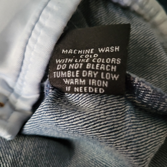 New Look || Blue Buttoned Flap Pocket Denim Jean Jacket - Picture 8 of 8